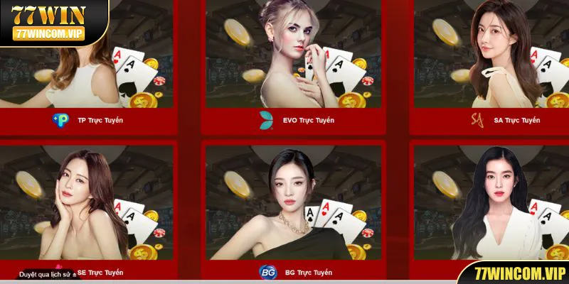 Game bài 77WIN dưới hình thức sòng bài trực tuyến 